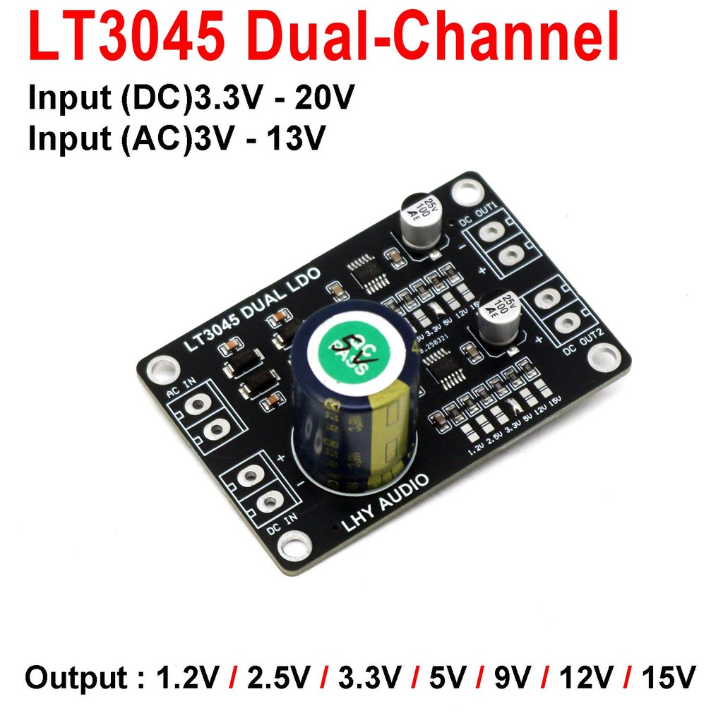LT3045 Bộ điều chỉnh tuyến tính RF kênh kép Bộ nguồn AC DC ĐẾN 1.2V 2 ...