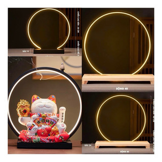 Kệ đèn led tròn hào quang trang trí chỉnh được 3 màu