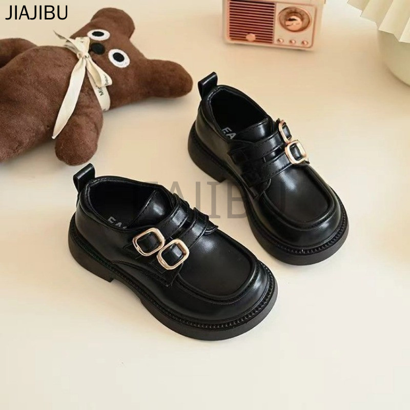 Giày Da Đế Mềm Màu Nâu Cổ Điển Dành Cho Bé Gái Giày Thời Trang Trẻ Em Giày Đi Học Màu Đen Korean Fashion Beige Non-slip Platform Mary Jane Shoes Giày Búp Bê Cosplay Mũi Tròn Phong Cách Anh Giày Em Bé Gót Dày Lolita Nhật Bản