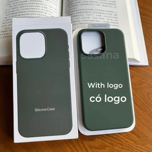 Silicone lỏng từ tính màu xanh lá cây cho iphone 16 / 15 / 14 / 13 / 12 / Pro / Pro Max / plus / mini Vỏ điện thoại chất lượng cao Hoạt hình bật lên