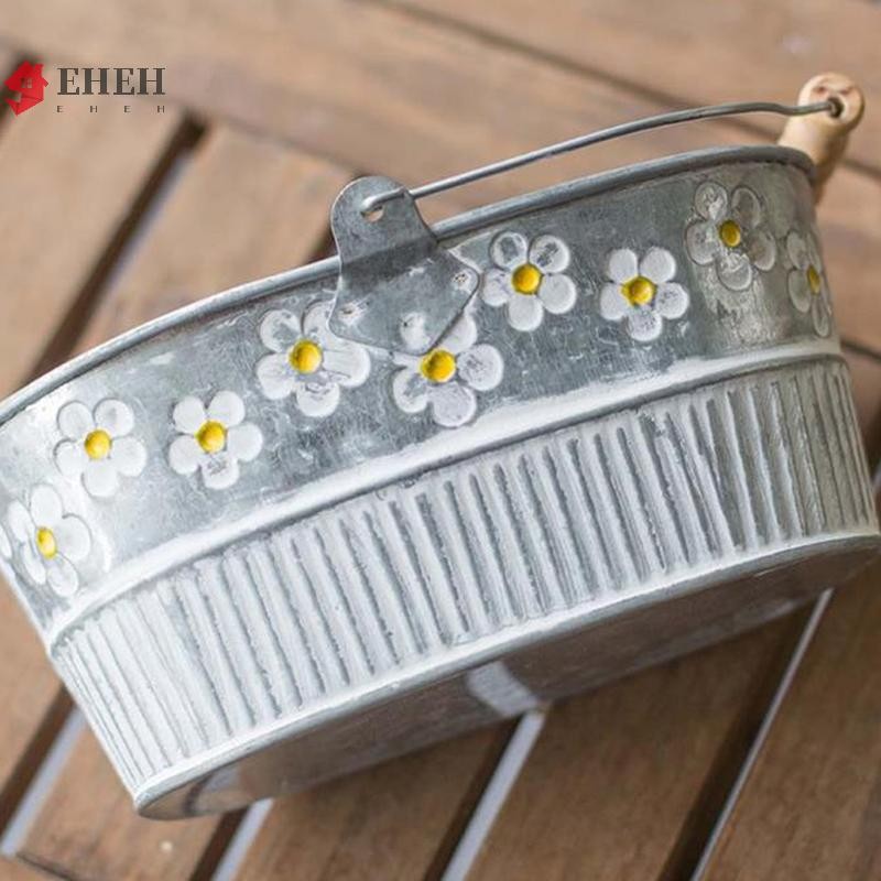 DỄ DÀNG Chậu hoa sắt cổ điển Bình hoa để bàn Cây ban công Xô trồng cây