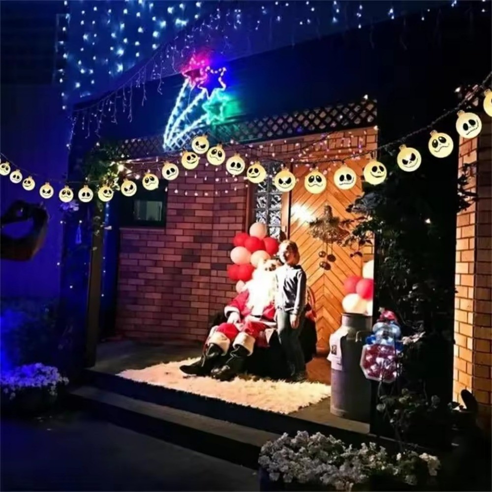 Dây đèn LED mặt ma Halloween 10 đèn LED hoạt động bằng pin, Trang trí tiệc kinh dị cho ngôi nhà ma ám / bữa tiệc Halloween, Đồ trang trí bằng nhựa dễ thương và đáng sợ