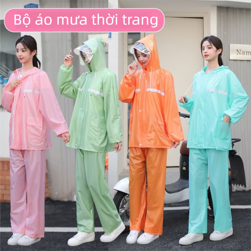 Phong cách đa dạng Bộ Quần Áo Mưa Dáng Dài nam nữ Bảo Vệ Toàn Thân Và Bão, Phản Quang An Toàn Hơn Chất Liệu Dai Và Siêu Chống Nước
