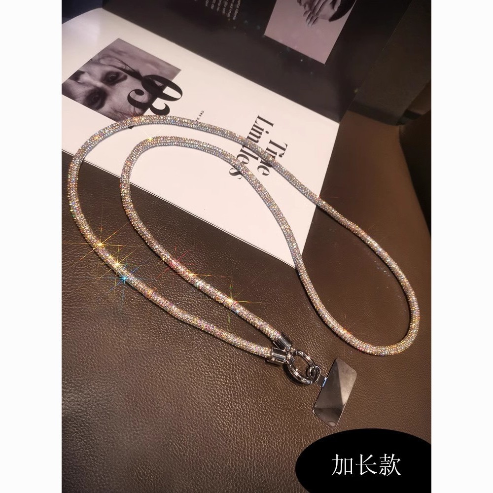 Phụ Kiện Điện Thoại Di Động Móc Khóa Túi Dây Xích Túi Mặt Dây Chuyền Nhấp Nháy Kim Cương Sang Trọng Kim Cương Giả Móc Khóa Điện Thoại Di Động Dây Kim Cương Mặt Dây Chuyền Thời Trang