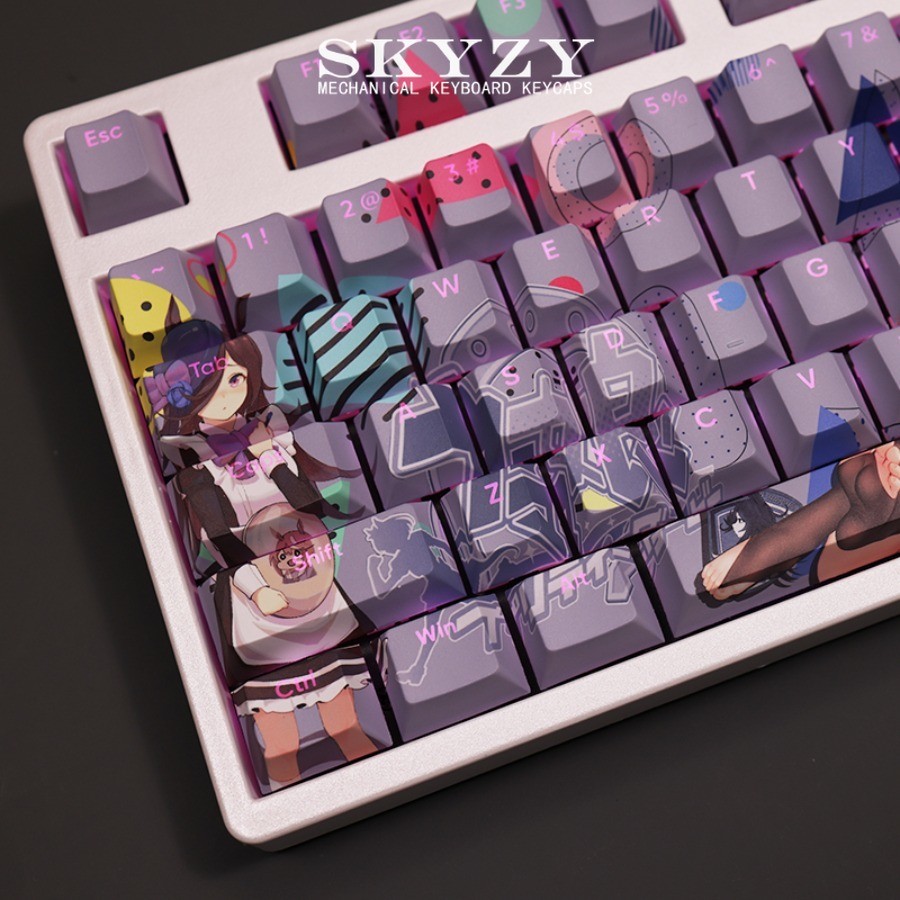 Rice Sen Keycaps Cherry Profile Ummusume Pretty Derby Theme PBT Dye Sub ...