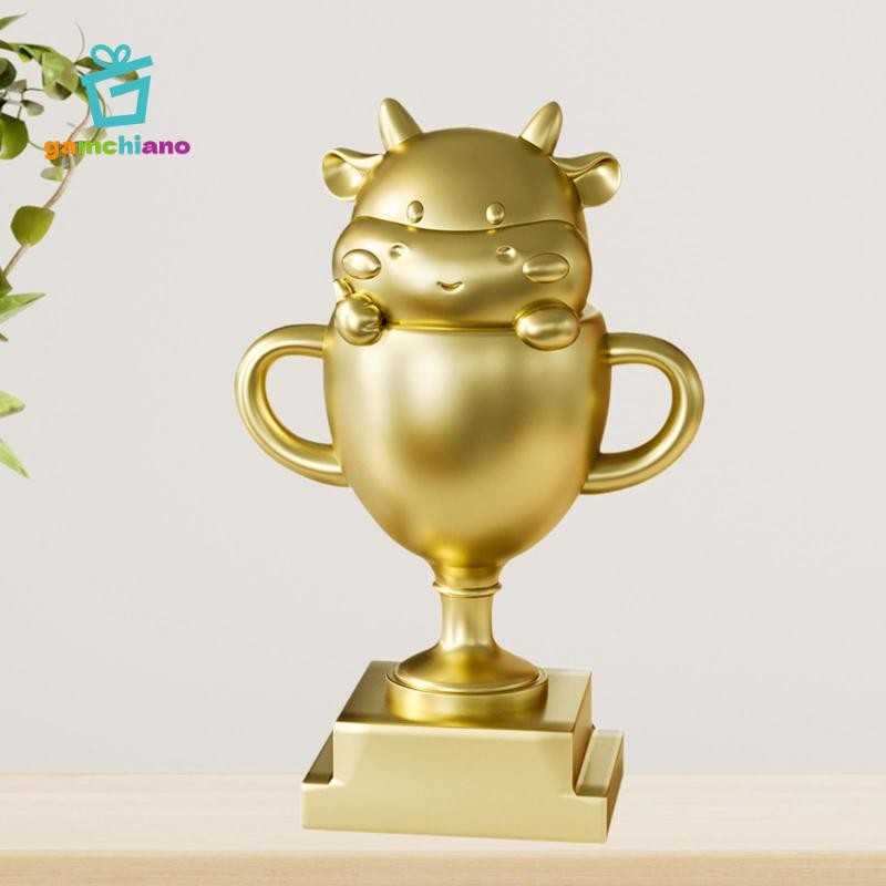 Trophies Cup Hình Bò Theo Chủ Đề Với Đế Cúp Lưu Niệm Cho Trò Chơi Trẻ Em