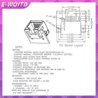E-WOITD 10 Cái RJ45 Mạng Ethernet Nữ Ổ Cắm SMT SMD 8P8C Nữ Jack Kết Nối H = 8.6 E-WOITD