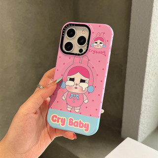 Màu sắc dễ thương phù hợp với điểm sóng nữ khóc cho bé khung từ tính Vỏ điện thoại di động thích hợp cho iPhone16 15 14 13 Pro max bảo vệ camera chống sốc chống rơi mặt sau cứng