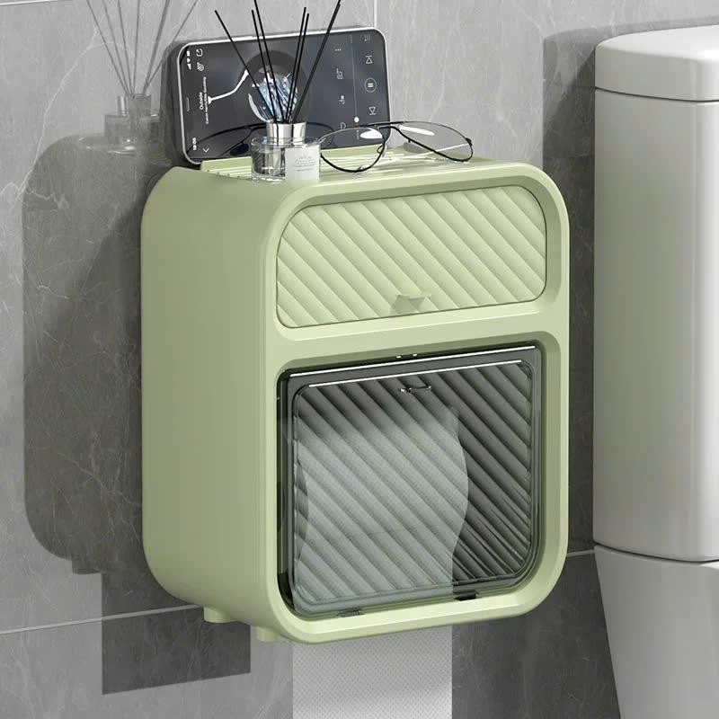 Hộp Đựng giấy vệ sinh dán tường 2 trong 1, Đa năng chống thấm nước treo nhà tắm ABS+PP cao cấp ( kèm miếng dán )  BB-508