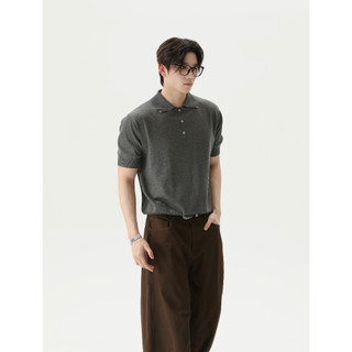 Áo thun Polo nam retro với nút thiết kế thanh lịch, phù hợp mặc hàng ngày
