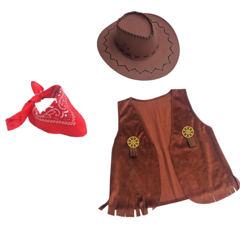 Stay Halloween Cowboy Trang Phục 3 Bộ Trang Phục Cao Bồi Phương Tây Cho Trẻ Em Quà Tặng