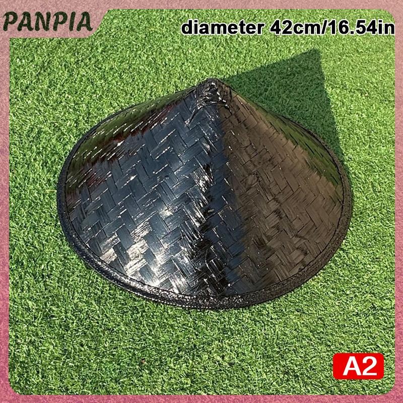 PANPIA-Cone Mũ Retro Tre Mây Người Cá Mũ Handmade Dệt Rơm Xô Mũ Mưa Khiêu Vũ Đạo Cụ Nón Che Nắng Mũ Nhựa Mũ Tre