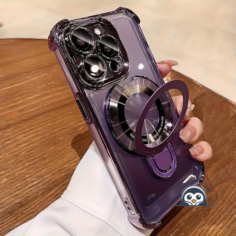 Bán Chạy Giá Đỡ Từ Tính Ốp lưng iPhone 17 Air 17 Pro Max 16E 16 Pro Max 15 14 Plus 15 Pro Max Vỏ Mạ Khung Sang Trọng Bốn Góc Chống Sốc Ốp Lưng Mềm