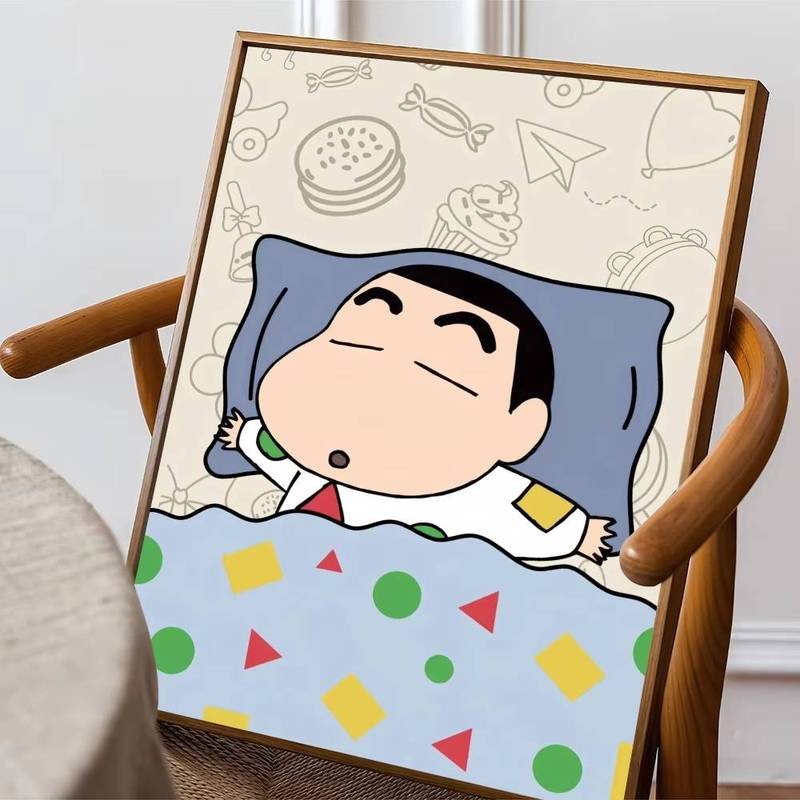 Poster canvas Crayon Shin-chan thích hợp cho phòng, quán bar, quán cà phê, tranh tường nghệ thuật thẩm mỹ