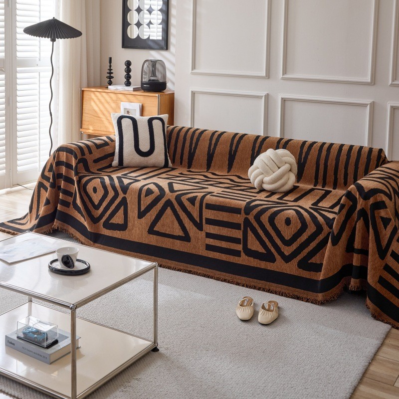 Chăn Sofa Tua Rua Chenille, Đệm Sofa Hình Học Chống Trơn Trượt Tất Cả Các Mùa, Vỏ Sofa 2 Và 3 Chỗ, Thích Hợp Để Bảo Vệ Đồ Nội Thất Thú Cưng