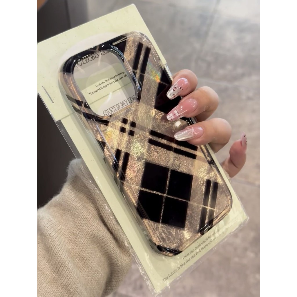【✨Sopt】[Ốp điện thoại kẻ sọc cà phê đen] ốp lưng iphone 15 promax / Apple 14pro / 13plus, chống sốc