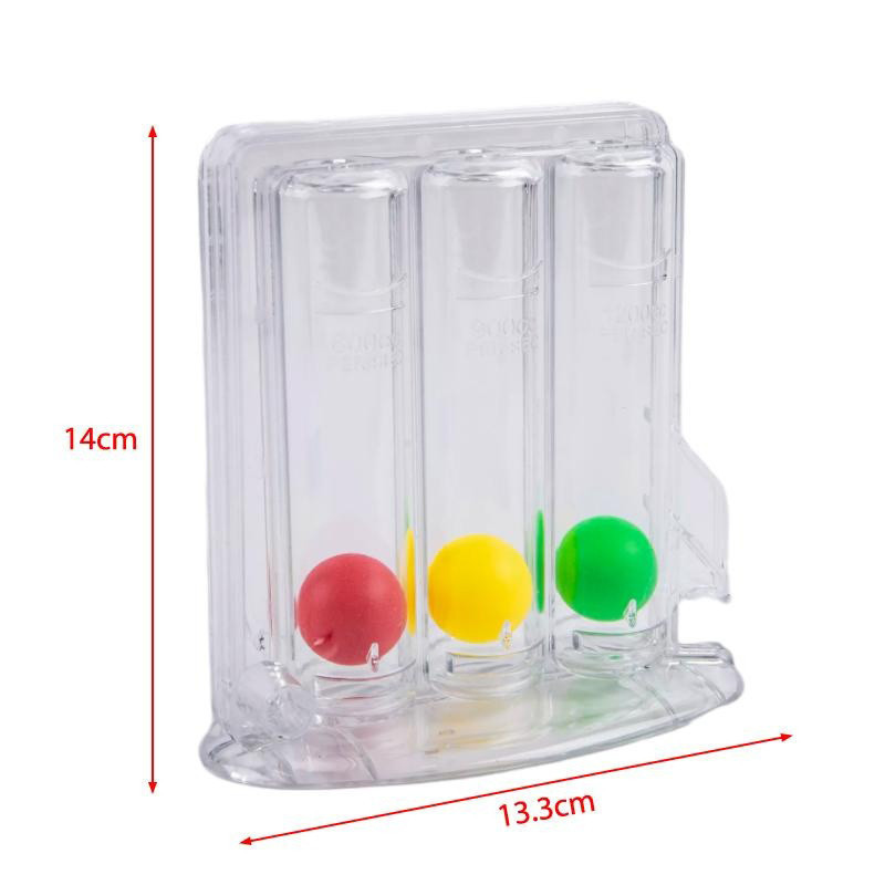 Máy tập thở 3 quả bóng Chức năng phổi Cải thiện khả năng soi đường hô hấp Thở sâu Máy tập hô hấp