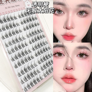 Hoa hướng dương 10 hàng Lông mi giả Thân trong suốt Thân cây màu đen mịn