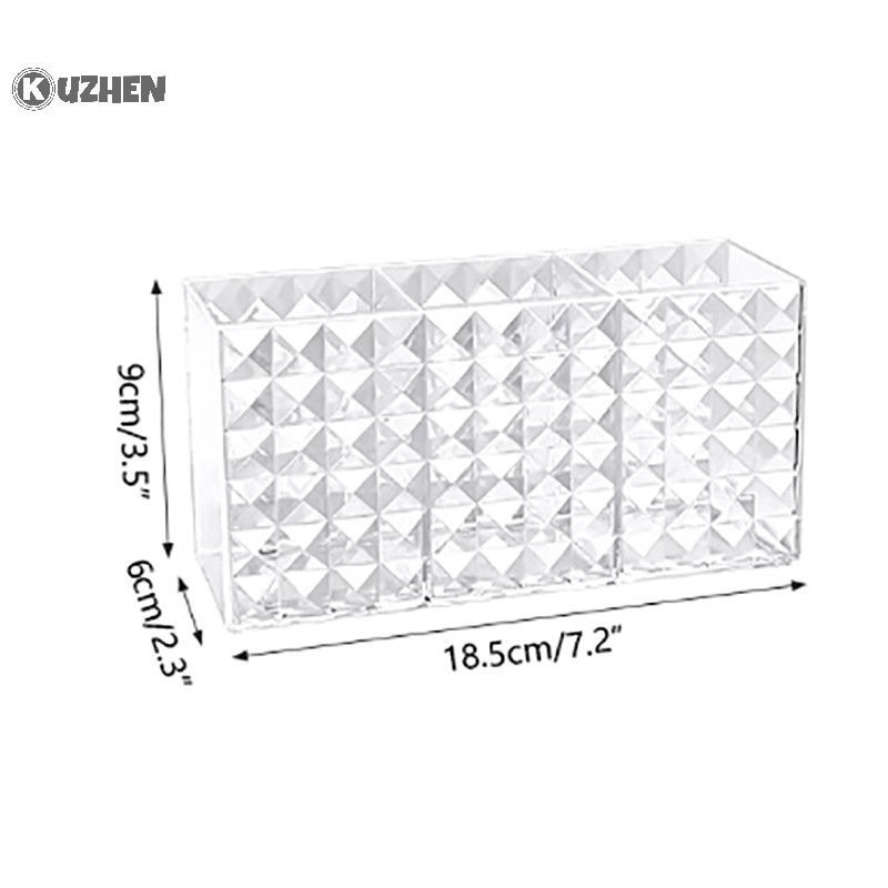 Kuzhen Hộp bảo quản dụng cụ trang điểm acrylic trong suốt cho cọ môi