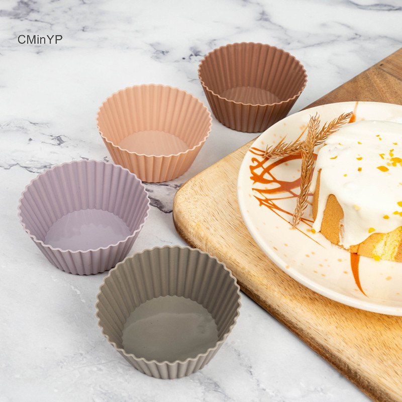 Cminyp 4 / 8 / 12 Chiếc Muffin Silicone Cup Liners Cupcake Khuôn Chịu Nhiệt Độ Cao Tái Sử Dụng Nướng Bánh Cưới Sinh Nhật Trang Trí Tiệc Vinh Quang