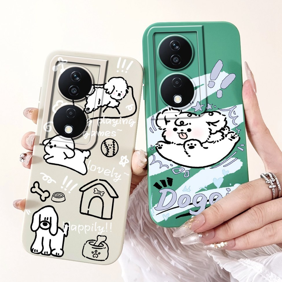 Ốp lưng Honor X7b 5G 4G CLK-LX2 Hoa thẩm mỹ Dễ thương Mèo Boy Màu đen Vỏ chống sốc Honor X7b Vỏ điện thoại