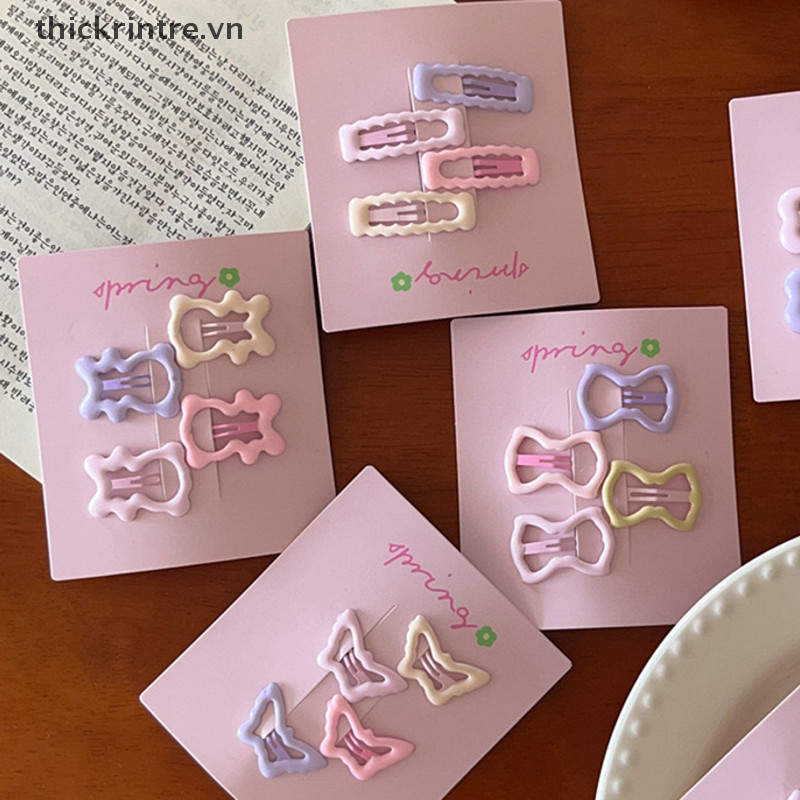 Thi 4 Cái / bộ Màu Hồng Đơn Giản Trái Tim Ngôi Sao Kẹp Tóc Cho Bé Gái Kẹp Tóc Dễ Thương Barrettes Phụ Kiện Thời Trang Quà Tặng VN