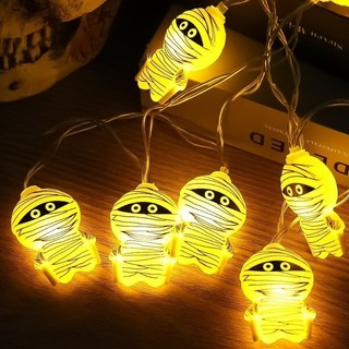 Đèn LED treo Halloween - Đèn dây Web ma bí ngô - Đạo cụ trang trí trong nhà ngoài trời