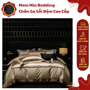 Bộ Chăn Ga Gối Lụa Gấm Luxury Óng Ánh Sang Trọng - MemMinbedding Luxury