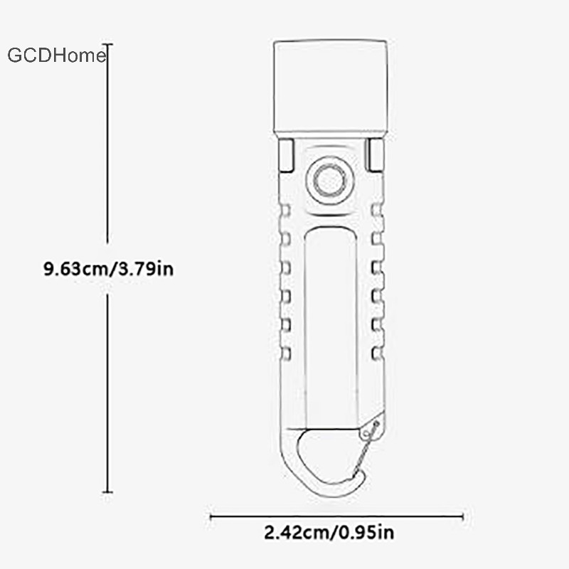 Gcdhome Smile LED Đèn pin sạc mạnh mẽ Siêu sáng al Móc khóa Cảnh báo ngoài trời Trang chủ HOT