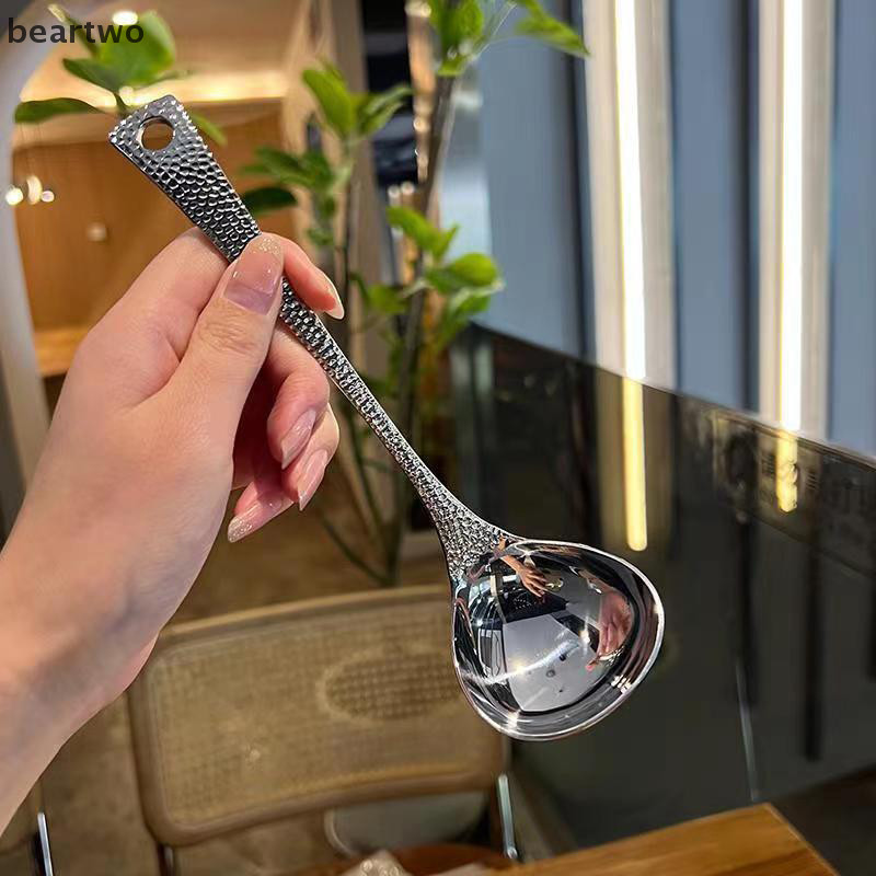 < Beartwo > 1 Thìa Inox Làm Dày Tay Cầm Dài Thìa Canh Cho Lẩu Muỗng Rây Lọc Nhà Bếp Bộ Đồ Ăn Đồ Dùng Nấu Ăn Đẹp