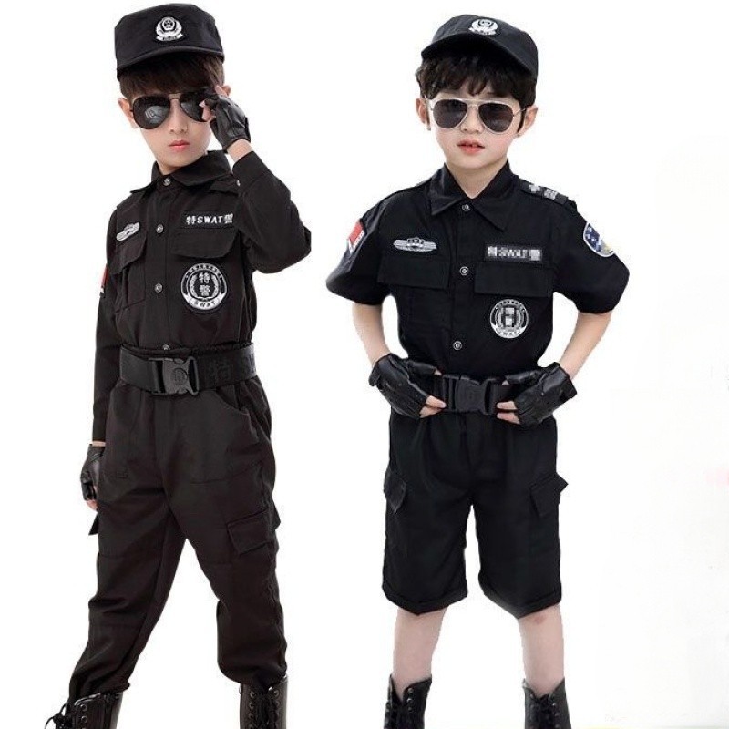 💕Chỗ💕 Quần Áo Trẻ Em Trang Phục Quần Áo Cho Bé Gái 3 Đến 14 Tuổi Bộ Đồ Lực Lượng Đặc Biệt Trang Phục Mới Lạ