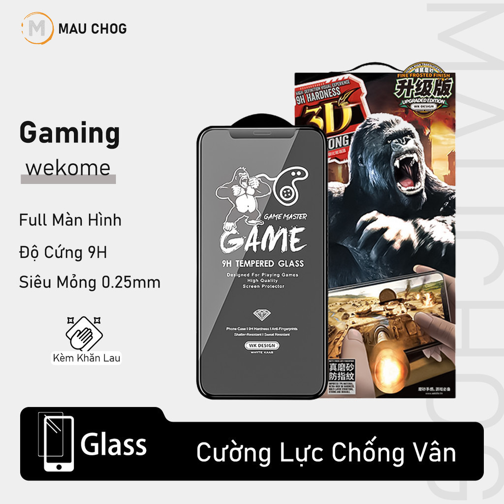 Kính Cường Lực WK Chống Vân Tay Cho Điện Thoại iPhone 17 Pro Max 16 15 14 13 12
