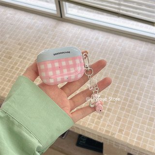 Ốp lưng kẻ sọc màu hồng tương phản màu xanh cho Apple AirPods Pro2 Pro AirPods thế hệ thứ 1 2 thứ 3 Apple Bluetooth không dây EarPods Vỏ bảo vệ tai nghe có móc 2022 Mới