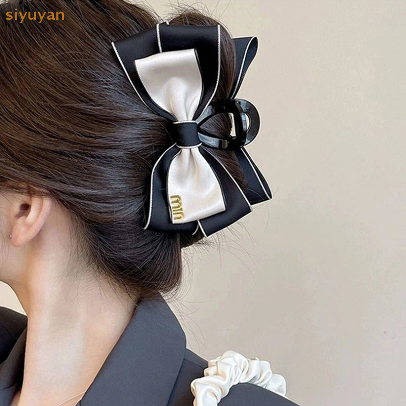 Siyuyan Thời Trang Hàn Quốc Nơ Tóc Vuốt Kẹp Đơn Giản Thanh Lịch Tóc Móng Vuốt Kẹp Mũ Bé Gái Nữ Phụ Kiện Tóc VN