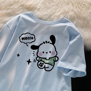2024 Dễ Thương Nhật Bản Áo Thun Pochacco Cho Bé Trai Và Bé Gái Rời Phù Hợp Với Mùa Hè Playwear Top