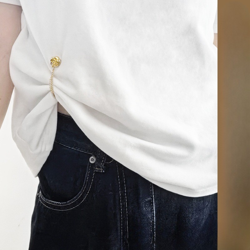 [Yunyuan] Hoa Hồng Khóa Từ Tính Trang Sức Hồi Giáo Khăn Trùm Đầu Khóa Dây Xích Mạnh Camellia Thắt Lưng Quần Áo Khóa
