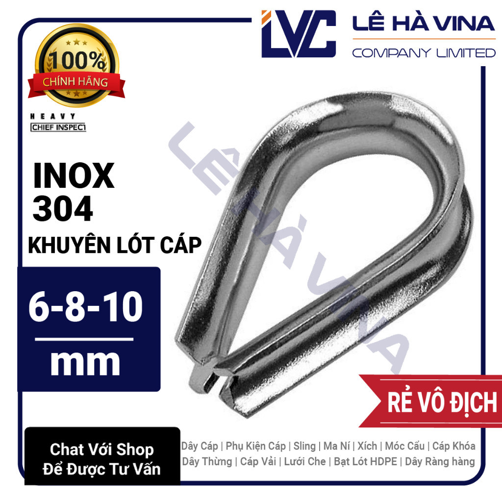 Khuyên Lót Cáp, Bẹn Cáp INOX 304 Cao Cấp Đủ Size Phi 6 8 10 mm - LÊ HÀ ...