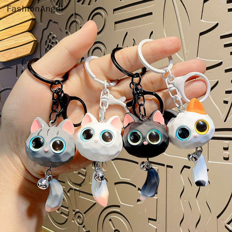 FashionAngel Hoạt Hình Sáng Tạo Móc Khóa Mắt Lớn Unisex Móc Khóa Xe Hơi Dễ Thương Tinh Tế Mặt Dây Chuyền Chống Mất 3D Móc Khóa TH