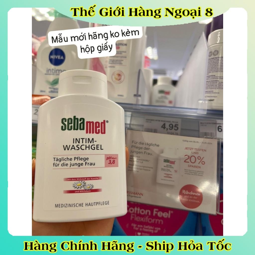 Dung dịch vệ sinh phụ nữ SEBAMED pH3.8 200ml làm sạch nhẹ nhàng an toàn chính hãng - Hàng nội địa Đức