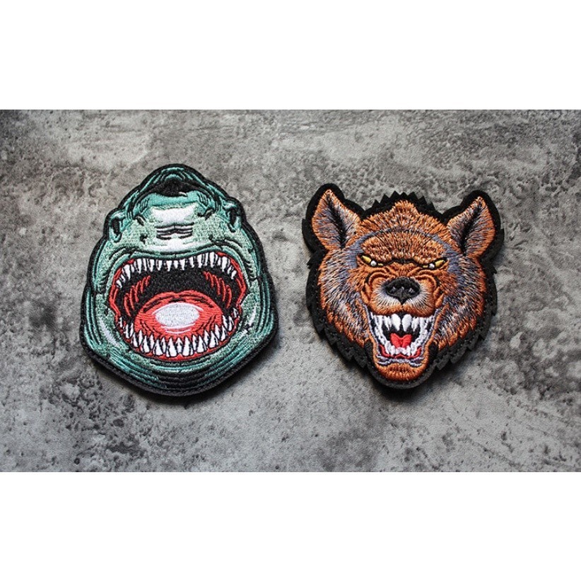 Patch vải velcro đầu thú dán ba lô, nón , quần áo , túi xách