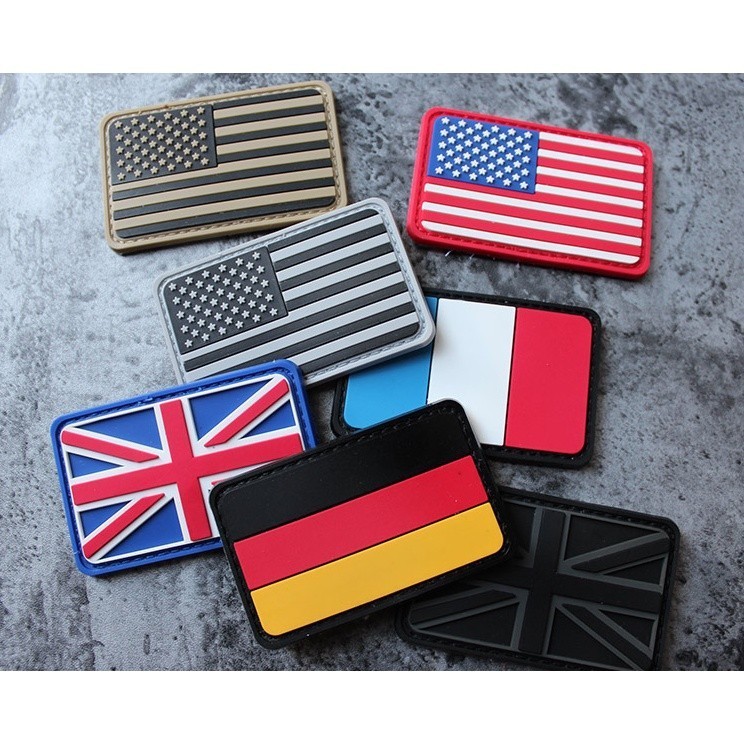 Patch_miếng dán velcro PVC cờ các nước_retro