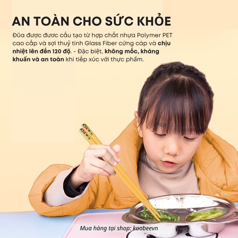 Bộ Đũa Sợi Thuỷ Tinh Theo Thành Viên Kháng Khuẩn Không Mốc Chống Trơn Chịu Nhiệt Phong Cách Nhật Cao Cấp (BA14)