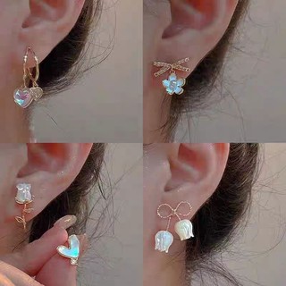 Bông tai nơ hoa cổ tích bông tai tinh tế cao cấp