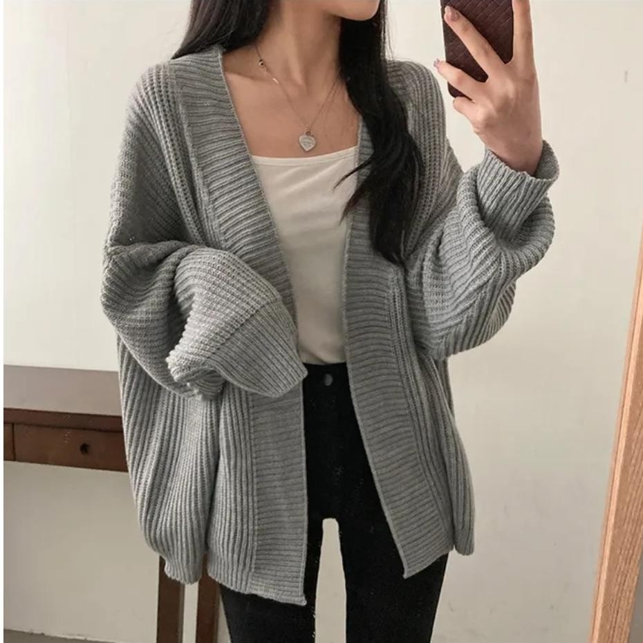 Suxi Thu Đông Pháp Retro Rời Mới Thường Ngày Dài Tay Dệt Kim Cardigan Áo Len Nữ 240901