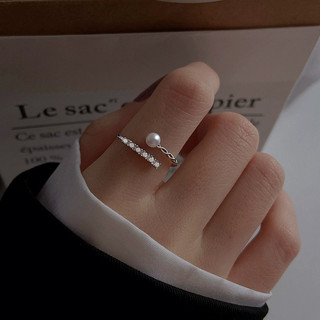 Nhẫn ngọc trai mở bạc S925 Quà tặng trang sức thời trang đơn giản