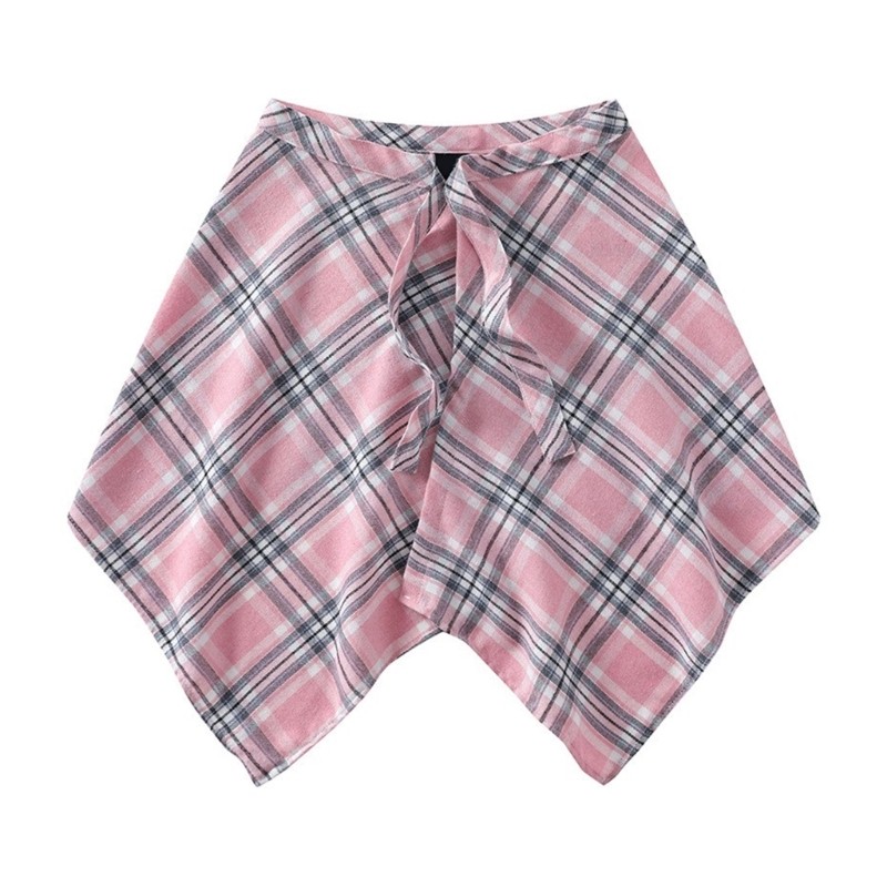 Coo Unisex Dạo Phố Đầm Quấn Không Đều Hiphop Punk Thắt Lưng Khăn Hông ca rô