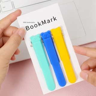 ITRUMPET 1 / 3 Bút đánh dấu sách, Đồ dùng văn phòng phẩm Kẹp đánh dấu bằng silicon, Gấu dễ thương sáng tạo Tự động theo dõi lật trang cho học sinh
