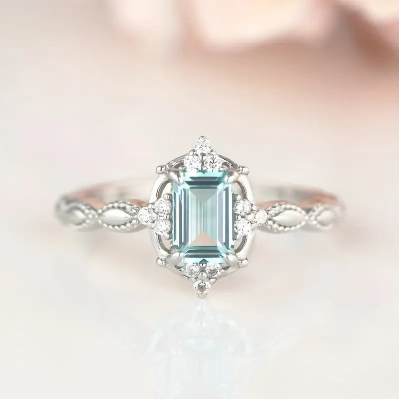 Nhẫn nhỏ tươi và thanh lịch Âu Mỹ vương miện nhẫn Công chúa nhỏ xinh Nhẫn Đẹp