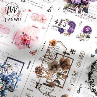 Jianwu Hoa Nhật Ký Series Vintage Ren Biên Giới Cảnh Quan Chất Liệu Cắt Dán Sáng Tạo DIY Tạp Chí Thêu Sò Văn Phòng Phẩm