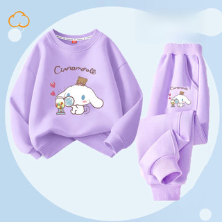 Bộ áo Hoodie và quần chạy bộ hai mảnh Cinnamonroll dễ thương dành cho bé gái Trang phục mùa xuân thu hợp thời trang cho trẻ em